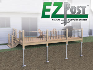 Support your deck permanently with our EZ Post helical support system.